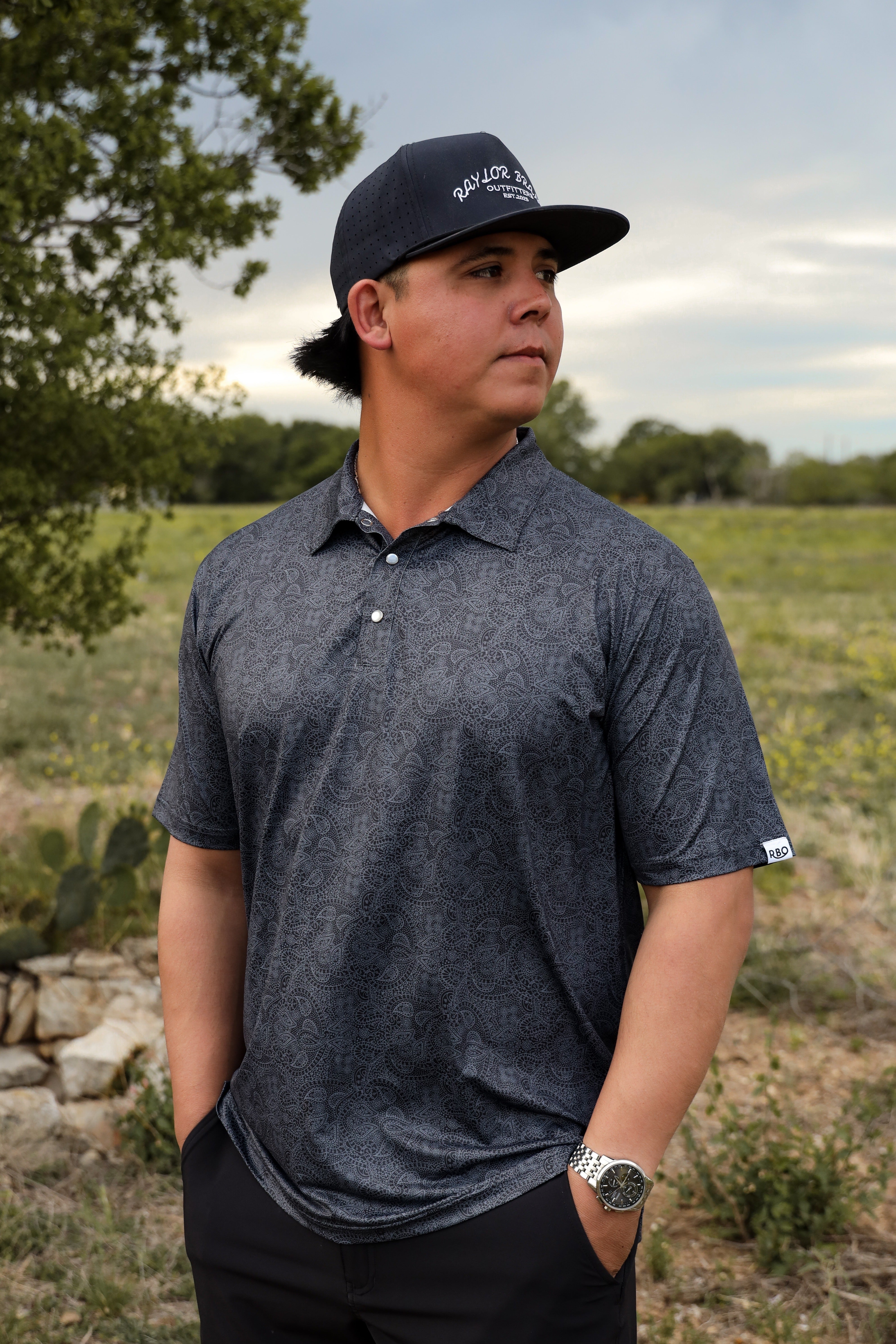 The Slate Pearl Snap Polo