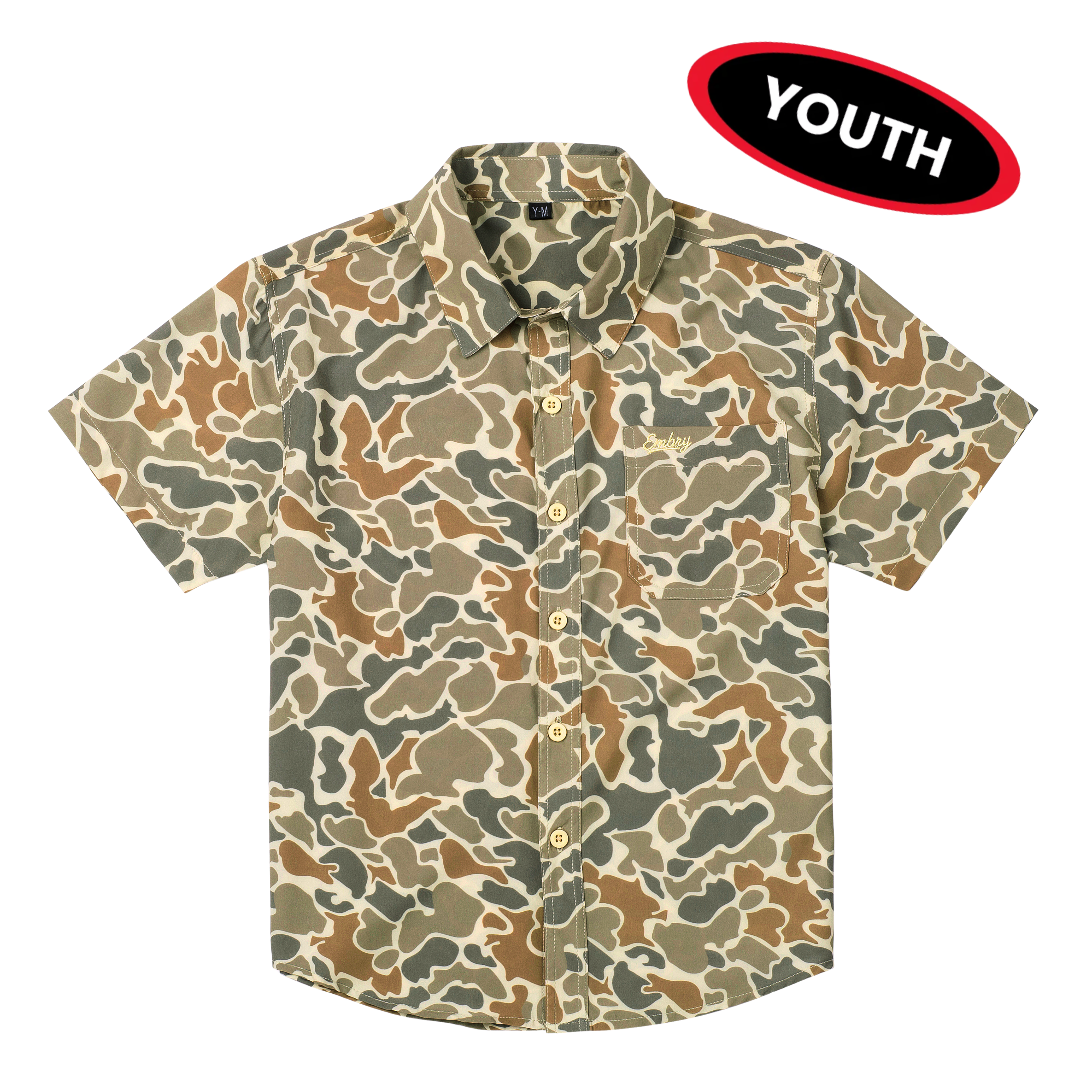 Youth Performance Button Up - Desert Duck