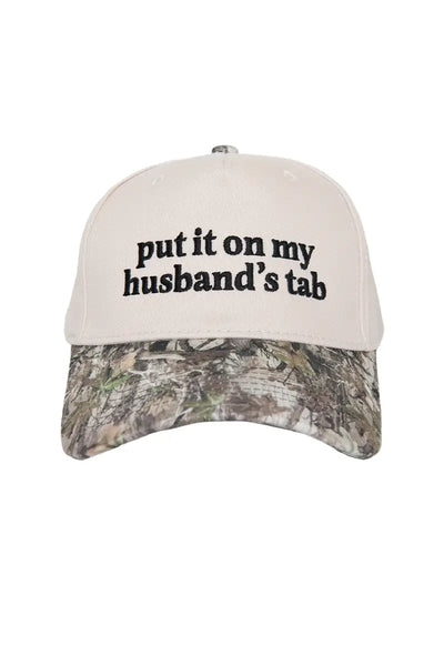 Put It On My Husband's Tab Two-Toned Trucker Hat